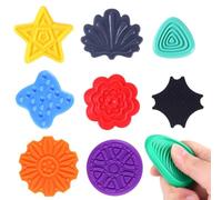 PYEUIFT 8 Pièces Jouet sensoriel Fidget en Pierre, Pierres de Jouets sensoriels Silent Fidget en Silicone,Jouets Anti-Stress Pierre d'inquiétude texturée, pour Enfant et Adulte(3