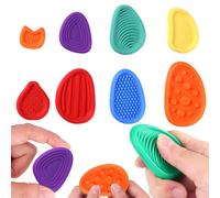PYEUIFT 8 Pièces Jouet sensoriel Fidget en Pierre, Pierres de Jouets sensoriels Silent Fidget en Silicone,Jouets Anti-Stress Pierre d'inquiétude texturée, pour Enfant et Adulte(2