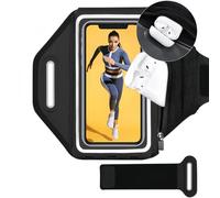 PYEUIFT Brassard de Sport Universel avec écouteurs Brassard Running, Brassard Telephone Sport, Porte Telephone Course a Pied pour Jogging Cyclisme Randonnée Brassard Armband -6.5"