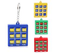 PYEUIFT Lot de 4 porte-clés TROIS Gagnants Tic-Tac-Toe Pendentif Porte-clés pour sac à dos, clip d'anniversaire, pour soulager le stress (rouge, bleu, jaune, verde）