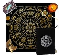 PYEUIFT Oracle Tapis de Tarot 75x75cm, Tapis Voyance, Tapis Oracle, Tarot Divinatoire, Cartomancie für Pratiquer avec Cartes Tarot et Pendule Divinatoire mit Sacoche