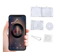 PYEUIFT Porte Clef Personnalisable Set, 4 Stück, NFC Album Collection Boîte, Mini Boîte CD, Mit NFC-Chip, Création Personnelle Porte Clef Disque Mini Für Cadeau, Musicien, Amour