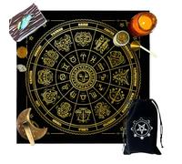 PYEUIFT, Tapis Tarot Divinatoire, 1 Pièce, Tapis Voyance, Nappe d'Autel, Pochon Tarot, Cartes Oracle Zubehör, Pendule Accessoires Für Tarotkarten, Pendule, Cartomancie (Un Tapis + Un Pochon)