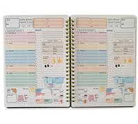 PYF Agenda Dieta Fitness Planner A5 14,5 x 20,5 cm - 50 feuilles (100 jours) - Avec spirale métallique - Couverture noire