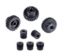 PYFORE 3 pièces 48DP 3.175mm 12T13T14T15T16T17T18T19T20T21T22T24T25T27T28T29T en Acier Noir métal pignon Moteur engrenage pour 1/10 Rc modèle Voiture Moteur (24T-26T-28T)