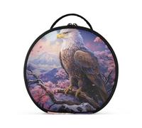 Pygargue À Tête Blanche Animal En Colère Créativité Trousse Sac Cosmétique Circulaire de Maquillage Pochette Sacs avec Cloisons Amovibles pour Voyage Filles
