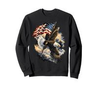Pygargue à tête Blanche Drapeau américain Patriotique USA Vintage Freedom Sweatshirt