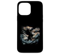 Pygargue à tête blanche volant à travers les montagnes forêt américaine Coque pour iPhone 13 Pro Max