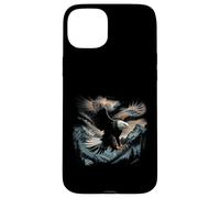Pygargue à tête blanche volant à travers les montagnes forêt américaine Coque pour iPhone 15 Plus