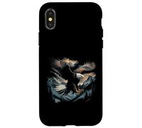 Pygargue à tête blanche volant à travers les montagnes forêt américaine Coque pour iPhone X/XS