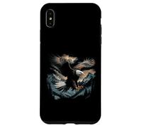 Pygargue à tête blanche volant à travers les montagnes forêt américaine Coque pour iPhone XS Max