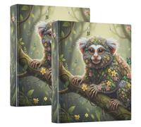 Pygmy Marmoset Rainforest Vine Collage Carnets Reliure avec poches 3,8 cm Assortis Fournitures de papeterie Couverture rigide