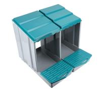 Pyhodi Boîte à Nidification des Poules, PP Poulet Ponte de Ponte avec Boîte de Nidification Inclinée, Perche Swing et Collection D'œufs de Déploiement pour Poulailler, (2 Compartiments)