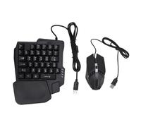 Pyhodi Combo Clavier et Souris de Jeu RVB à Une Main, Mini Clavier de Jeu, Contrôleur de Jeu Portable pour Joueur sur PC, Convertisseur de Clavier et de Souris avec Support de Téléphone