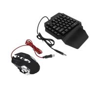 Pyhodi Combo de Jeu Mobile, Clavier et Convertisseur de Souris Clavier de Jeu à Demi-main Combo Clavier rétro-éclairé Mécanique Wired RGB avec Repos au Poignet, en Jouant Tout en