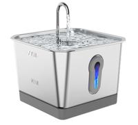 Pyhodi Fontaine à Eau pour Animaux de Compagnie en Acier Inoxydable à Détection Intelligente, Distributeur Automatique de Boissons Silencieux de 3,5 L avec Batterie de 5 000 MAh