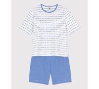 Pyjacourt en coton femme Petit Bateau - blanc - Taille XS XS blanc/bleu