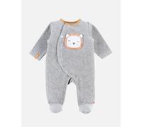 Pyjama 1-pièce Babou en velours, gris 12M