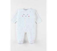 Pyjama 1 pièce hérisson en velours, écru/petits pois 9M
