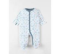 Pyjama 1 pièce imprimé animalier en jersey, écru/bleu clair 2Y