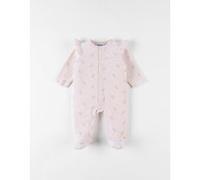 Pyjama 1 pièce imprimés libellules en velours, rose clair 6M