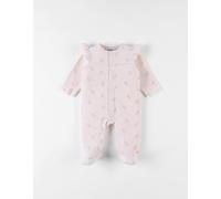 Pyjama 1 pièce imprimés libellules en velours rose NAISSANCE(50CM)