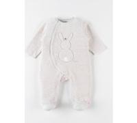 Pyjama 1 pièce lapin en velours, beige 6M