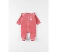 Pyjama 1 pièce lapin en velours, corail 2Y