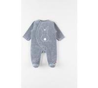 Pyjama 1 pièce lapin en velours, gris moyen 1M
