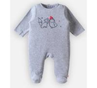 Pyjama 1 pièce Noël en velours, gris clair 6M