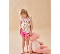 Pyjama 2 pièces court à imprimés en jersey, fushia 12M