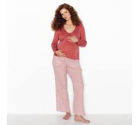 Pyjama 2 Pieces De Grossesse Avec Brassiere Intégrée Et Ceinture Stretch Insomnia Multico Rose 34/36