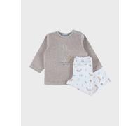 Pyjama 2 Pièces En Velours Avec Broderie Lapin Beige 6A