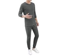 Pyjama 2 Pièces Homme té en Coton Couleur Unie Manches Courtes Bas Rayures Ensemble Loungewear Détente Vêtements de Nuit Décontractés pour Confort Maison