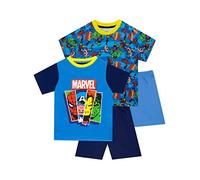 Marvel Pyjama 2 pièces Avengers | Pyjama garçon Iron Man, Captain America, Spiderman | Vêtement de Nuit Super-héros pour Enfants - Multicolore - 3-4 Ans