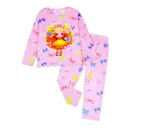 Pyjama 2 pièces pour Enfants Enfant Ensemble Loungewear décontracté Tenue Unisexe Confortable et Doux Haut Col Rond Pantalon Mignonne Dinosaure Tracteur Four Seasons