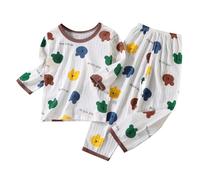 Pyjama 2 pièces pour Enfants Ensemble Deux Pyjamas Manches Longues Kawaii d'été Tee Shirt Ensembles Peints La Main Four Seasons