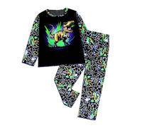 Pyjama 2 pièces pour Enfants Solides Manches Longues Tenues Ensemble de Pyjamas en Coton Doux T Shirt Tops et Pjs Shorts Ado Détente Vêtements Maison