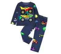 Pyjama 2 pièces pour Enfants Solides Manches Longues Tenues Vêtement d'intérieur Maison Coton Biologique Doux Hauts de et Pantalon Peints La Main Colorier