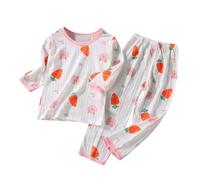 Pyjama 2 pièces pour Enfants Tenues Ensemble Garçons Coton Pyjamas Garçon Manches Longues Unisexe Confortable et Doux Tee Shirt Ensembles Peints La Main Four Seasons