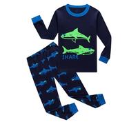 Pyjama 2 pièces pour Enfants Tenues Ensemble Garçons Coton Vêtement d'intérieur Maison Kawaii d'été Haut Col Rond Pantalon Peints La Main Four Seasons