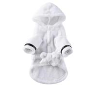 Pyjama À Capuche en Peluche Douce pour Chien, Veste Légère en Polaire Chaude pour Animaux De Compagnie, Chihuahua, Carlin, Yorkshire Terrier, Automne Et Hiver,Blanc,M