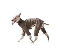 Pyjama à col roulé pour lévrier italien à quatre pattes | Polaire douce, col haut, hiver chaud et froid, moins de perte, pour chiens de petite, moyenne et grande taille (marron, 2XL)