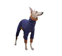 Pyjama à col roulé pour lévrier italien à quatre pattes | Polaire douce, col haut, hiver chaud et froid, moins de perte, pour chiens de petite, moyenne et grande taille (bleu, XL)