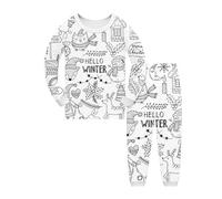 Pyjama à Colorier pour Enfant, Ensemble Lavable avec Motifs Personnaliser, Activité Créative DIY, Vêtements de Maison Peints À La Main Enfants, Cadeau Garçons et Filles, Peindre Personnalisé