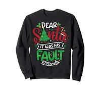 Pyjama Amusant pour Couple avec Inscription « Dear Santa It Was His Fault » Sweatshirt