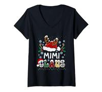 Pyjama assorti avec bonnet de Père Noël Mimi Claus T-Shirt avec Col en V