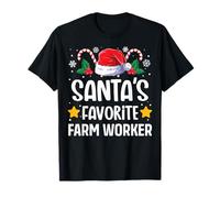 Pyjama Assorti de Noël pour Ouvrier agricole préféré du Père Noël T-Shirt
