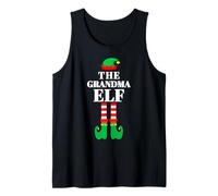 Pyjama Assorti pour fête de Noël pour Grand-mère Elfe Débardeur
