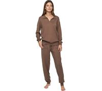 Pyjama avec haut col polo femme Selmark P108 Minimal Premium Marron L